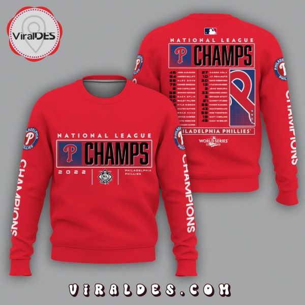 Philadelphia Phillies 2022 National League Champions Red Hoodie