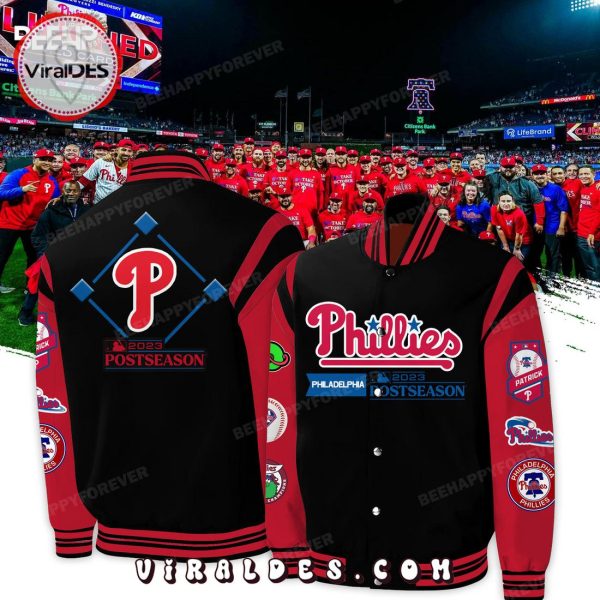 Philadelphia Phillies 2023 Postseason Black Baseball Jacket