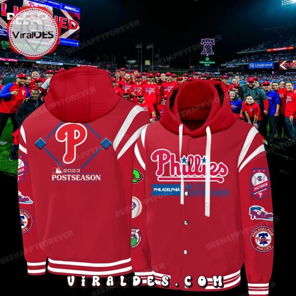 Philadelphia Phillies 2023 Postseason Red Baseball Jacket