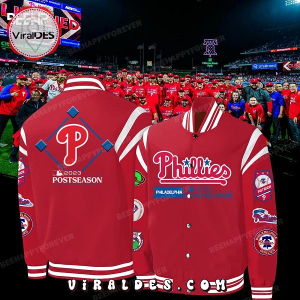 Philadelphia Phillies 2023 Postseason Red Baseball Jacket