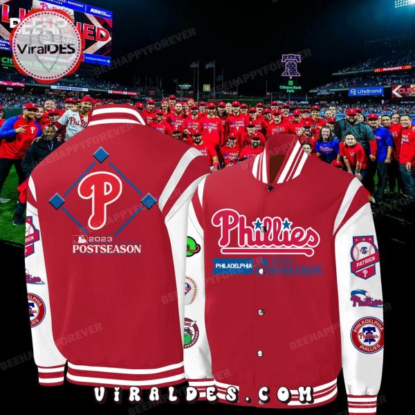 Philadelphia Phillies 2023 Postseason White Baseball Jacket