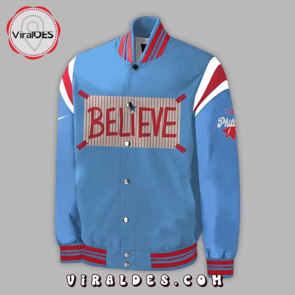 Philadelphia Phillies Believe Blue Baseball Jacket, Jogger, Cap