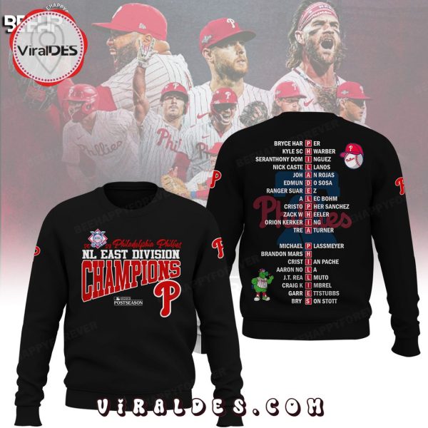 Philadelphia Phillies NL East Division Champions Postseason Black Hoodie