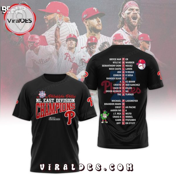 Philadelphia Phillies NL East Division Champions Postseason Black Hoodie