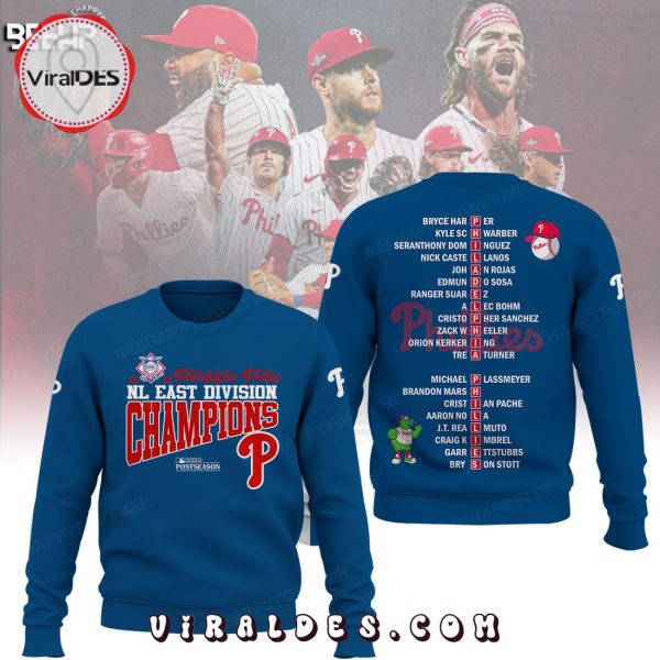 Philadelphia Phillies NL East Division Champions Postseason Blue Hoodie