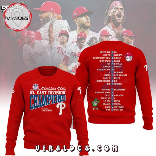 Philadelphia Phillies NL East Division Champions Postseason Red Hoodie