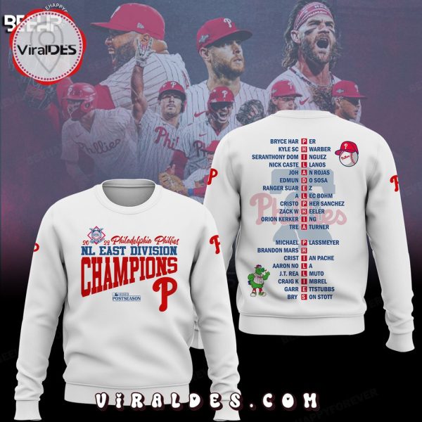 Philadelphia Phillies NL East Division Champions Postseason White Hoodie