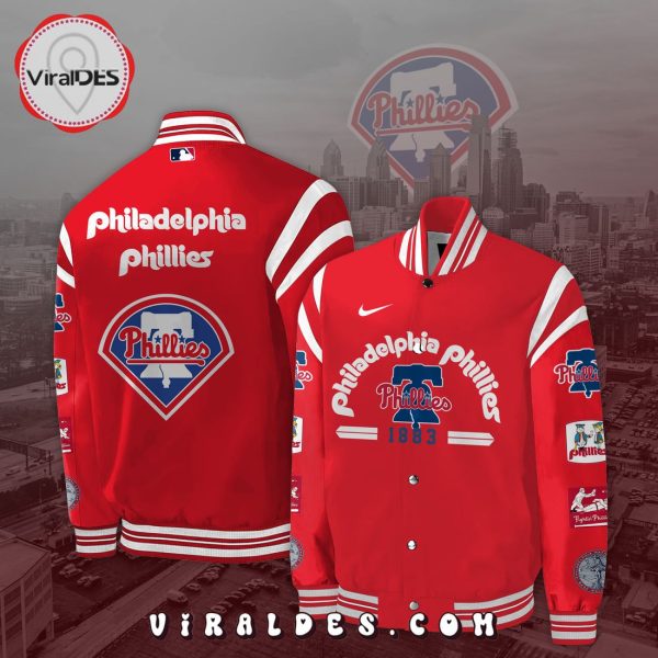 Philadelphia Phillies Special Collection Red Baseball Jacket, Jogger, Cap