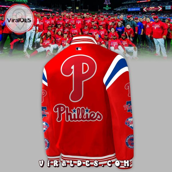 Philadelphia Phillies Take October Collection Red Baseball Jacket, Jogger, Cap
