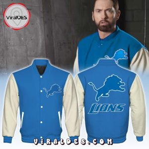 Eminem x Detroit Lions Blue 2024 NFL Playoff Baseball Jacket