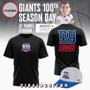 100th Season NY Giants NFL Black Hoodie