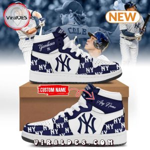Custom Name MLB New York Yankees Air Jordan 1 Hightop Shoes