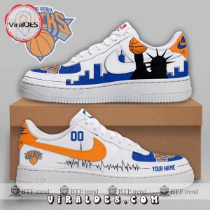 New York Knicks Custom Name Number White Air Force Sneaker