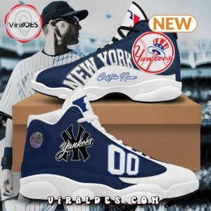 MLB New York Yankees Custom Name Air Jordan 13 Shoes