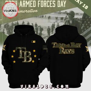 Tampa Bay Rays 2024 Armed Forces Day Black Hoodie
