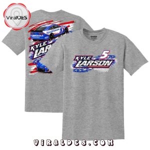 Hendrick Motorsports Team Collection Gray Kyle Larson Stars And Stripes Shirt