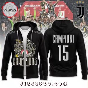 Coppa Italia Frecciarossa Juventus Champions 2023 24 Black Hoodie