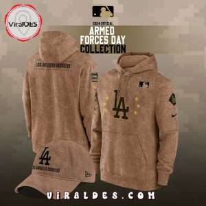 Los Angeles Dodgers 2024 Armed Forces Day Combo Hoodie, Jogger, Cap