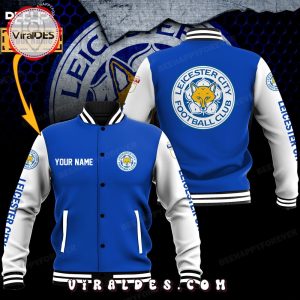 Leicester City Custom Football Navy Baseball Jacket