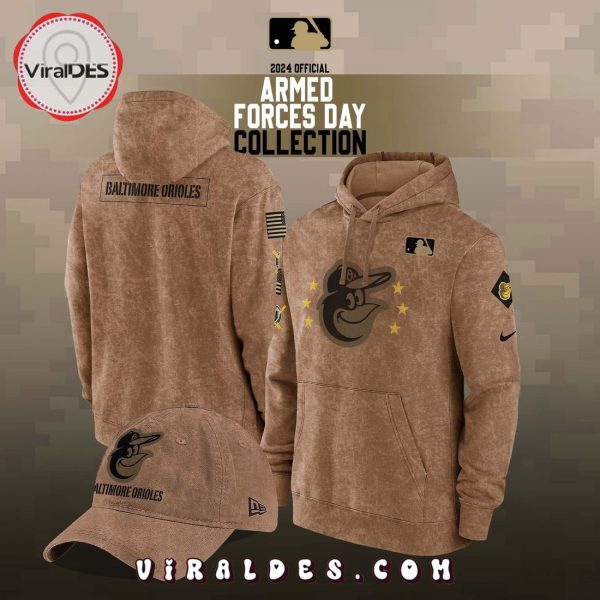 Baltimore Orioles 2024 Armed Forces Day Combo Hoodie, Jogger, Cap