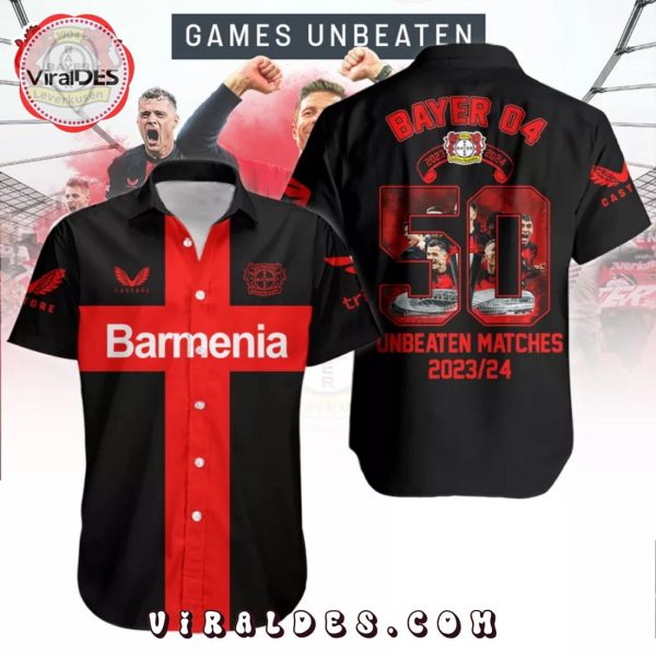 Bayer 04 Leverkusen 50 Unbeaten Matches 2023 24 Black Hawaiian Shirt