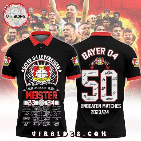 Bayer 04 Leverkusen 50 Unbeaten Matches 2024 Black Polo