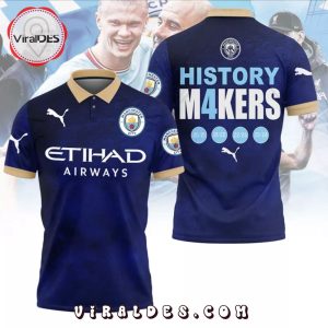 Manchester City Champions Premier League 2023 24 Navy Polo Shirt