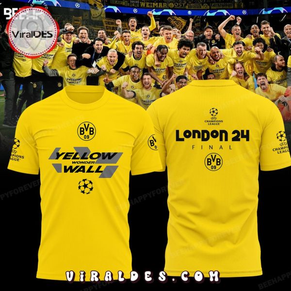 𝐘𝐄𝐋𝐋𝐎𝐖 𝐖𝐎𝐍𝐃𝐄𝐑𝐖𝐀𝐋𝐋 Borussia Dortmund Champions Yellow Shirt