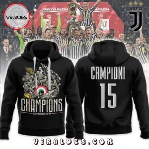Coppa Italia Frecciarossa Juventus Champions 2023 24 Black Hoodie
