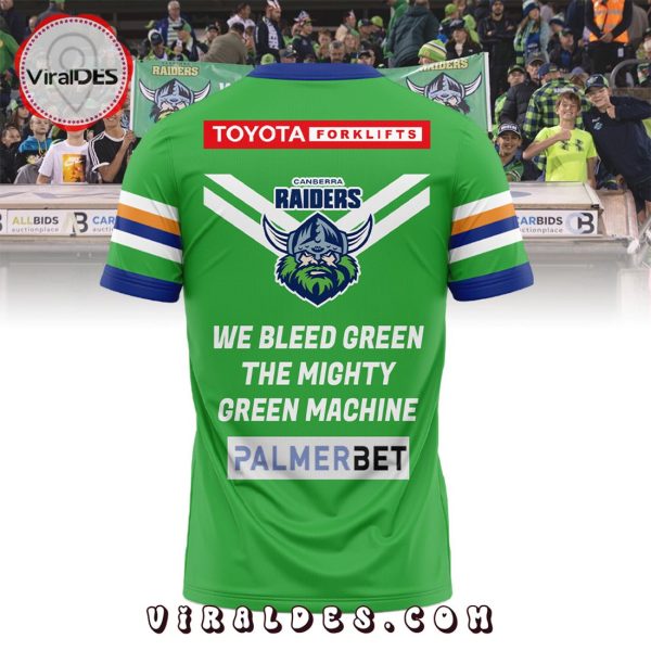 Canberra Raiders NRL We Bleed Green The Mighty Green Machine Shirt