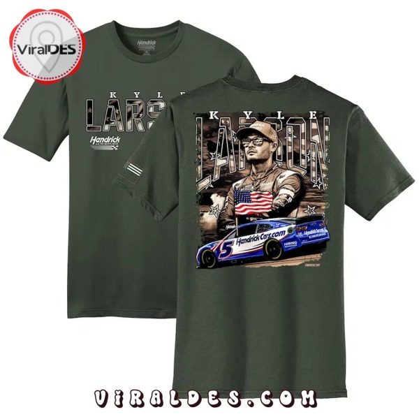 Hendrick Motorsports Team Collection Green Kyle Larson Military Shirt