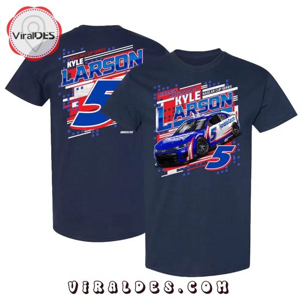 Hendrick Motorsports Team Collection Navy Kyle Larson Hendrickcarscom Draft Shirt