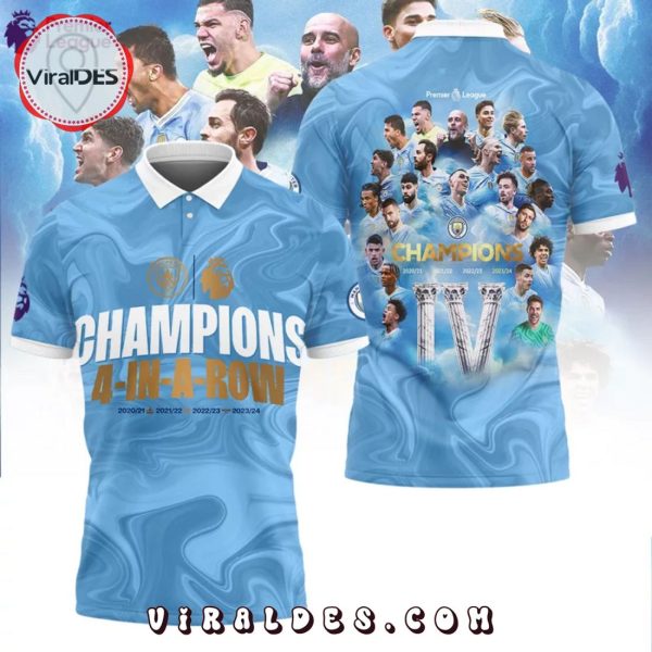 HOT Manchester City Premier League 2023 24 Champions Polo Shirt