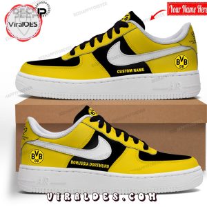Luxury Borussia Dortmund Custom Name Air Force 1 Sneakers