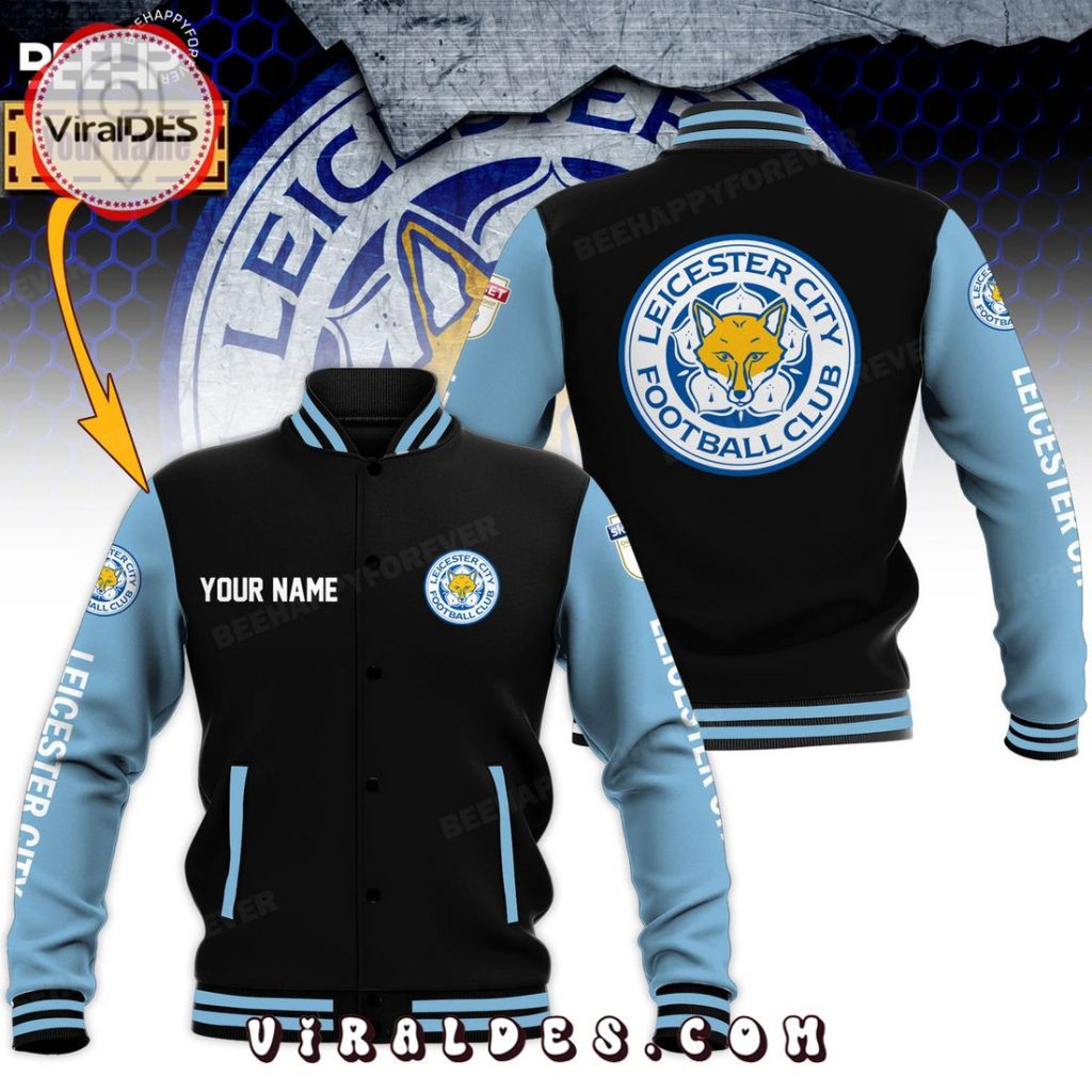 Leicester City Custom Football Black Baseball Jacket