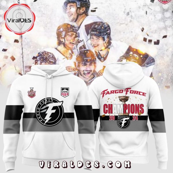 Limited Edition Fargo Force Champions 2024 White Hoodie