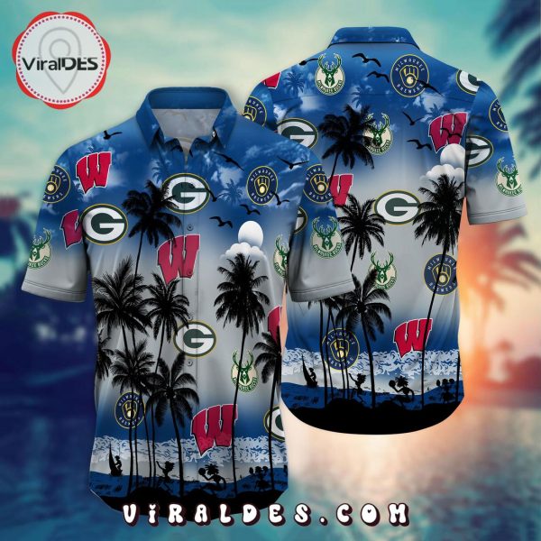 Luxury Wisconsin Sports Palm Tree Hawaiian Shirt