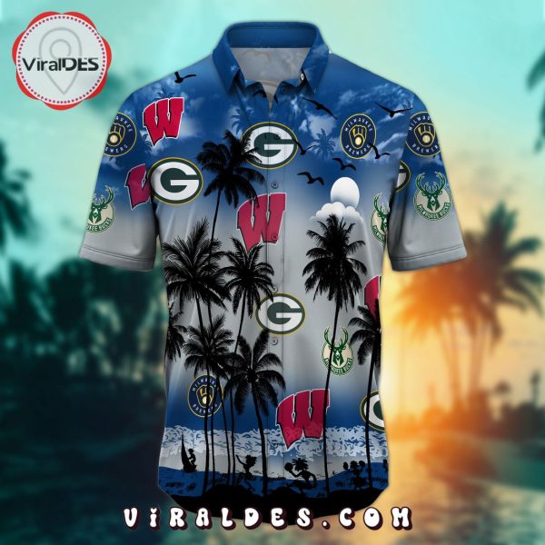 Luxury Wisconsin Sports Palm Tree Hawaiian Shirt