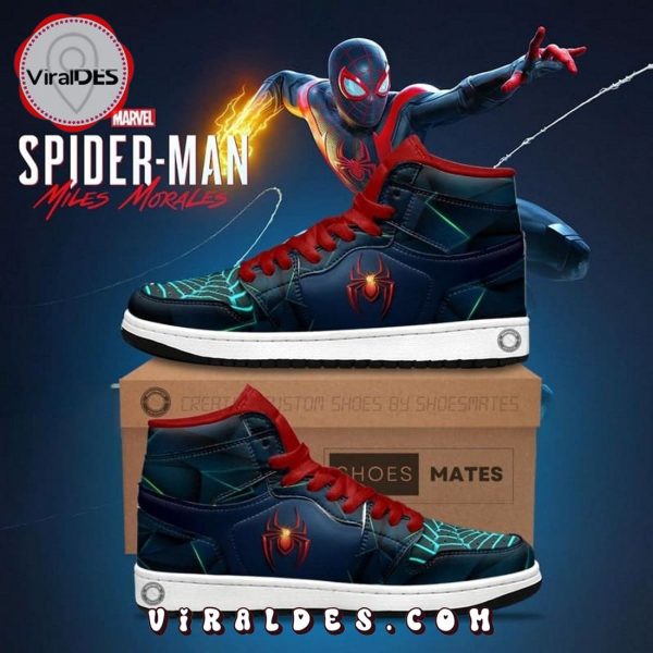 Miles Morales Spiderman Air Jordan 1 High Top Shoes