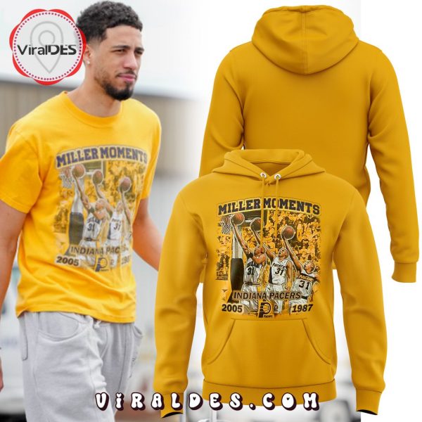 Miller Moments Indiana Pacers Gold Hoodie Limited Edition