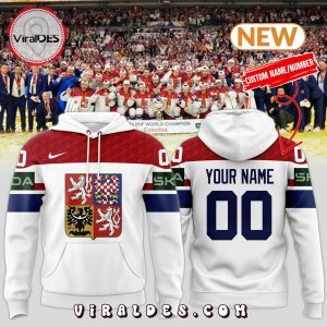 Personalized Czech Ice Hockey Association White Hoodie, Jogger, Cap