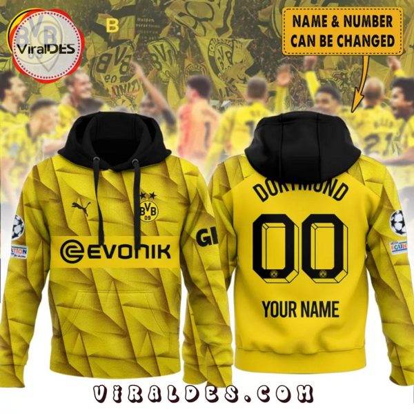 Personalized Borussia Dortmund Champions Yellow Hoodie