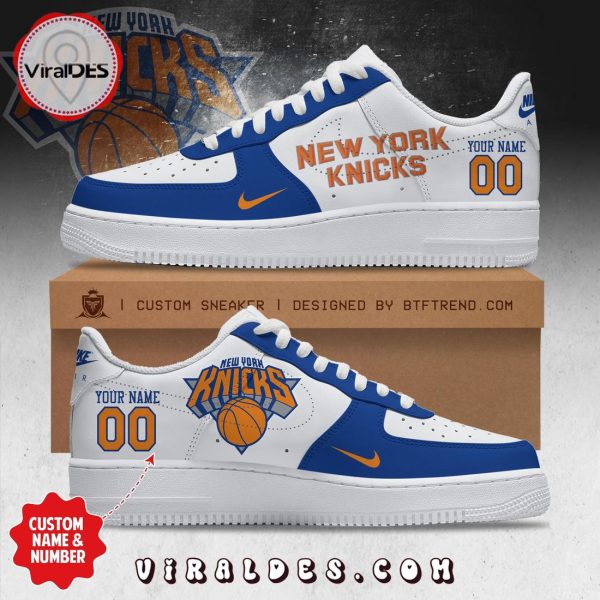 Personalized New York Knicks White Air Force Sneaker
