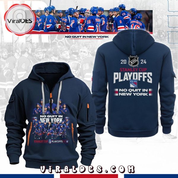 Rangers 23-24 Playoff No Quit In New York Navy Hoodie