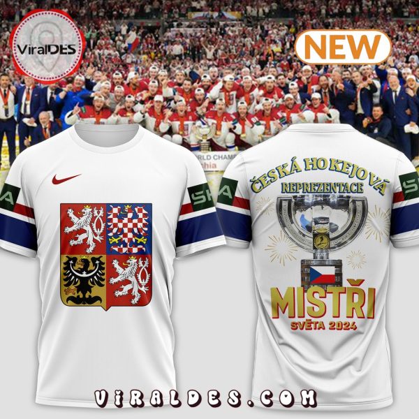 Special Czech Ice Hockey Association Champions White T-Shirt, Cap