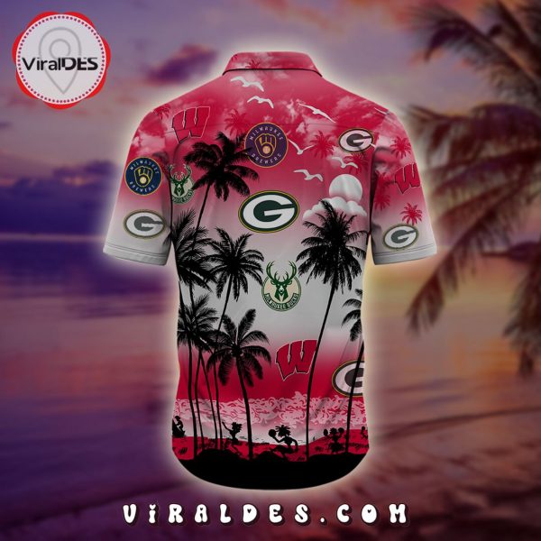 The Best Wisconsin Sports Palm Tree Hawaiian Shirt