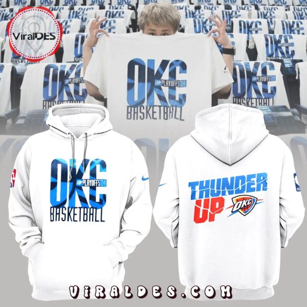 Thunder Up OKC Game 2 Playoff White Hoodie