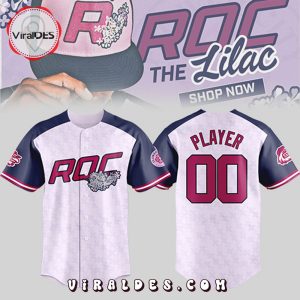 Rochester Red Wings Roc the Lilac Pink Baseball Jersey
