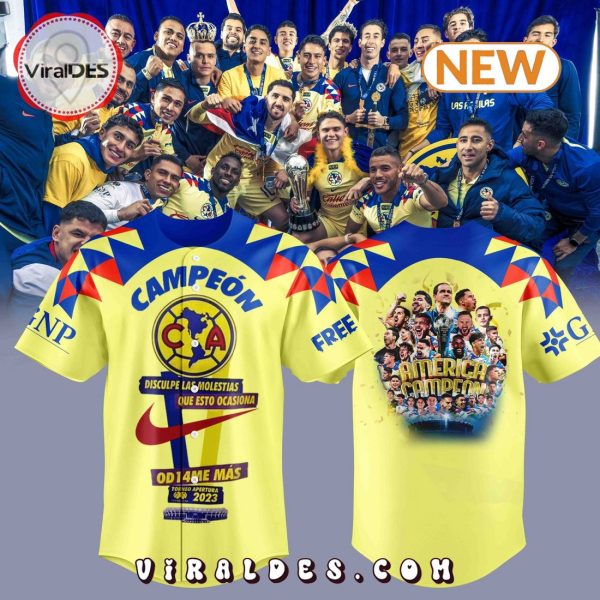 2023 Club América Campeón Yellow Baseball Jersey