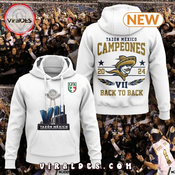 2024 Caudillos de Chihuahua Back to Back Campeones White Hoodie